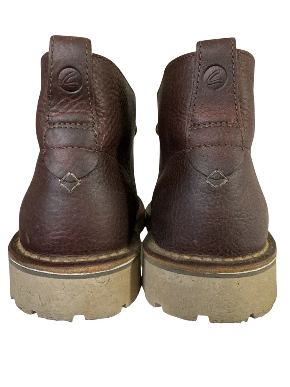 Clarks Overdale Mid Brown Leather Chukka Boots Mens 9 Ortholite Lug Sole